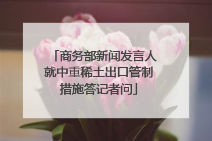 商务部新闻发言人就中重稀土出口管制措施答记者问