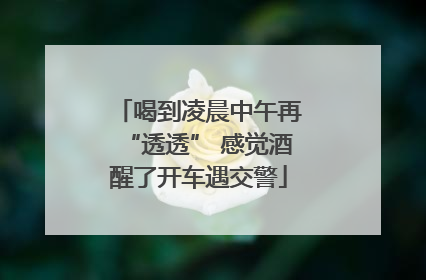 喝到凌晨中午再“透透” 感觉酒醒了开车遇交警
