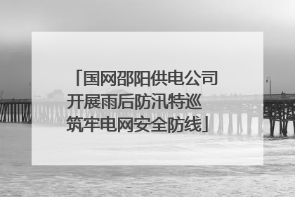 国网邵阳供电公司开展雨后防汛特巡 筑牢电网安全防线