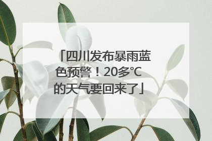 四川发布暴雨蓝色预警！20多℃的天气要回来了