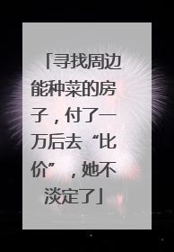 寻找周边能种菜的房子，付了一万后去“比价”，她不淡定了