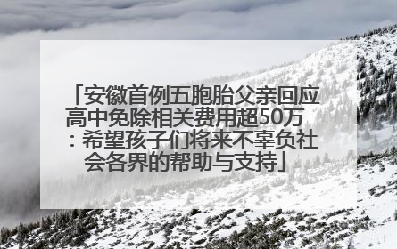 安徽首例五胞胎父亲回应高中免除相关费用超50万：希望孩子们将来不辜负社会各界的帮助与支持