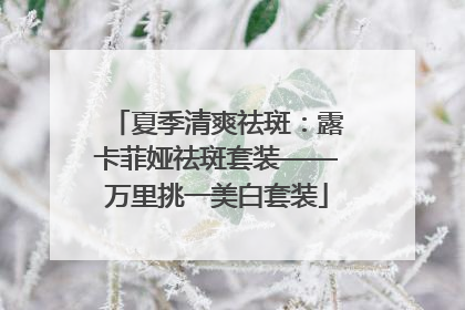 夏季清爽祛斑：露卡菲娅祛斑套装——万里挑一美白套装