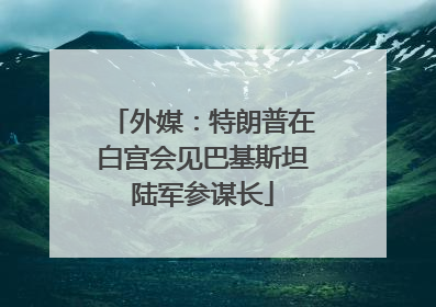 外媒：特朗普在白宫会见巴基斯坦陆军参谋长