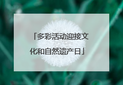 多彩活动迎接文化和自然遗产日