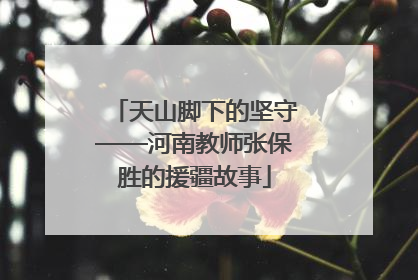 天山脚下的坚守——河南教师张保胜的援疆故事