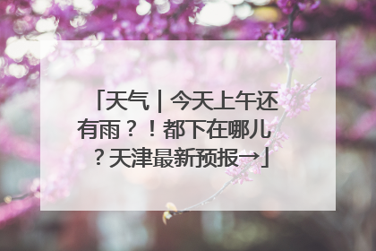 天气｜今天上午还有雨？！都下在哪儿？天津最新预报→