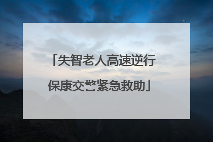 失智老人高速逆行 保康交警紧急救助