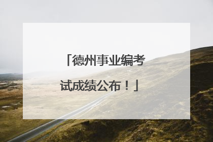 德州事业编考试成绩公布！