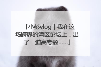 小彭vlog｜我在这场跨界的湾区论坛上，出了一道高考题……