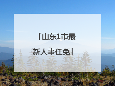 山东1市最新人事任免