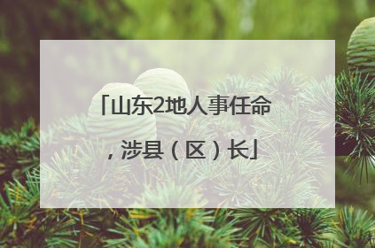 山东2地人事任命，涉县（区）长