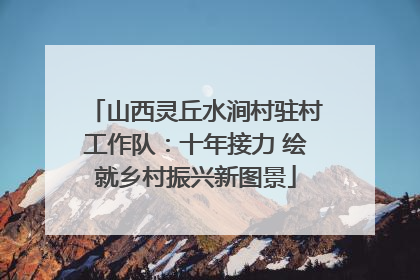 山西灵丘水涧村驻村工作队：十年接力 绘就乡村振兴新图景