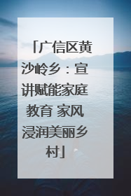 广信区黄沙岭乡：宣讲赋能家庭教育 家风浸润美丽乡村
