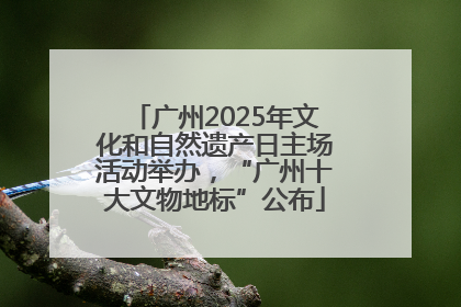 广州2025年文化和自然遗产日主场活动举办，“广州十大文物地标”公布