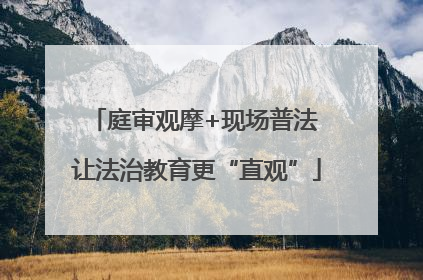 庭审观摩+现场普法 让法治教育更“直观”