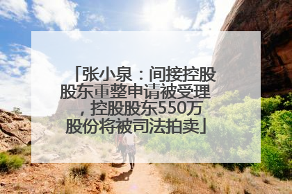张小泉：间接控股股东重整申请被受理，控股股东550万股份将被司法拍卖