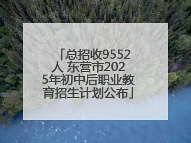 总招收9552人 东营市2025年初中后职业教育招生计划公布