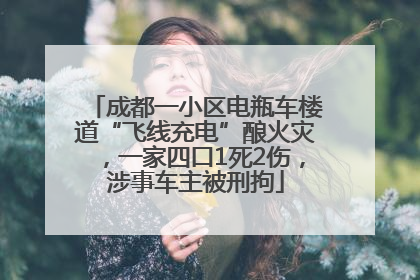 成都一小区电瓶车楼道“飞线充电”酿火灾，一家四口1死2伤，涉事车主被刑拘