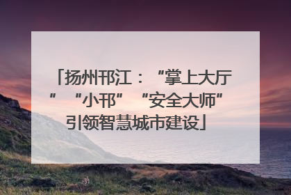扬州邗江：“掌上大厅”“小邗”“安全大师”引领智慧城市建设