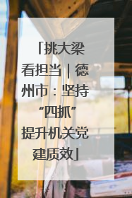 挑大梁 看担当｜德州市：坚持“四抓” 提升机关党建质效