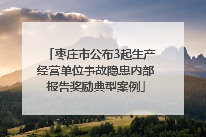 枣庄市公布3起生产经营单位事故隐患内部报告奖励典型案例