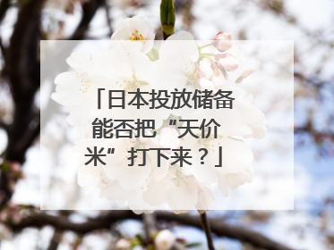 日本投放储备 能否把“天价米”打下来？