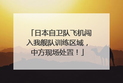 日本自卫队飞机闯入我舰队训练区域，中方现场处置！