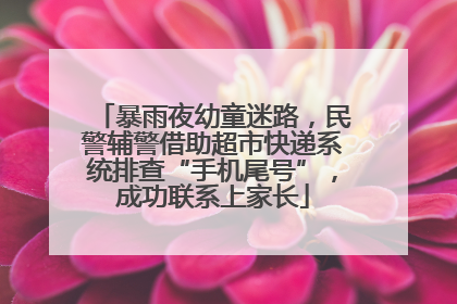 暴雨夜幼童迷路，民警辅警借助超市快递系统排查“手机尾号”，成功联系上家长