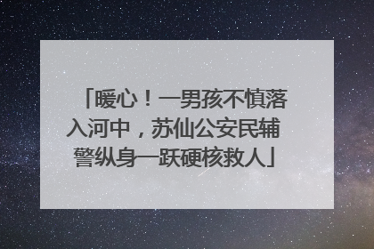 暖心！一男孩不慎落入河中，苏仙公安民辅警纵身一跃硬核救人