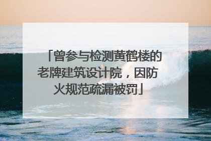 曾参与检测黄鹤楼的老牌建筑设计院，因防火规范疏漏被罚