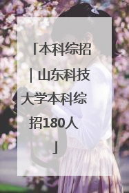 本科综招｜山东科技大学本科综招180人