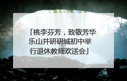 桃李芬芳，致敬芳华 乐山井研研城初中举行退休教师欢送会