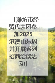 潍坊市经贸代表团参加2025港澳山东周并开展系列招商洽谈活动