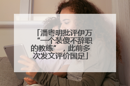 潘粤明批评伊万“一个装傻不辞职的教练”，此前多次发文评价国足