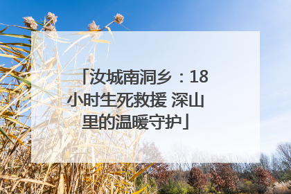 汝城南洞乡：18小时生死救援 深山里的温暖守护