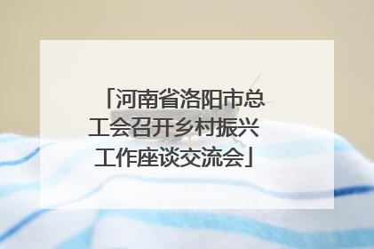 河南省洛阳市总工会召开乡村振兴工作座谈交流会