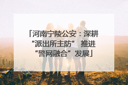 河南宁陵公安：深耕“派出所主防” 推进“警网融合”发展