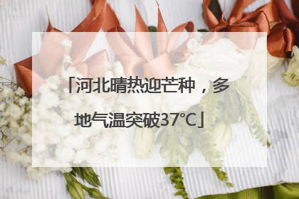河北晴热迎芒种，多地气温突破37℃