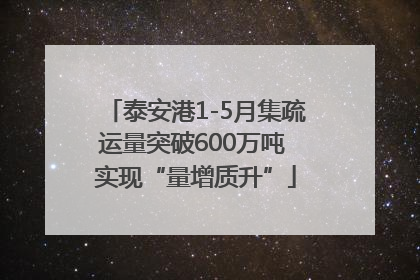 泰安港1-5月集疏运量突破600万吨 实现“量增质升”