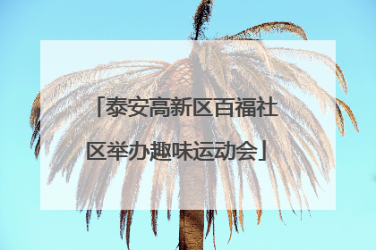 泰安高新区百福社区举办趣味运动会