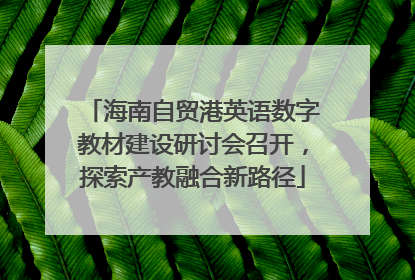 海南自贸港英语数字教材建设研讨会召开，探索产教融合新路径
