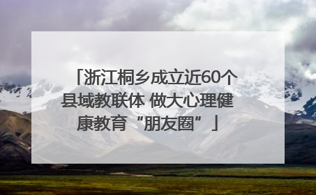 浙江桐乡成立近60个县域教联体 做大心理健康教育“朋友圈”