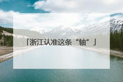 浙江认准这条“轴”