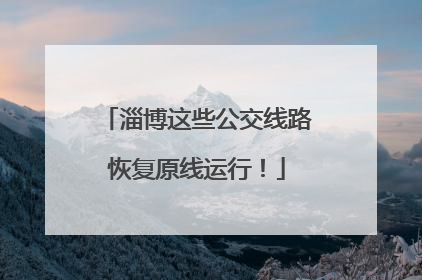 淄博这些公交线路恢复原线运行！