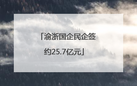 渝浙国企民企签约25.7亿元