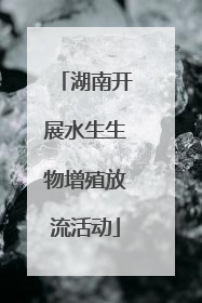 湖南开展水生生物增殖放流活动