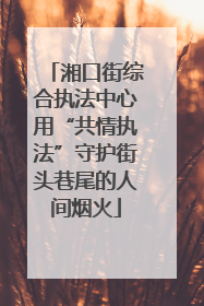 湘口街综合执法中心用“共情执法”守护街头巷尾的人间烟火
