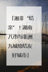 湘非“结亲”！湖南八市与非洲九城缔结友好城市