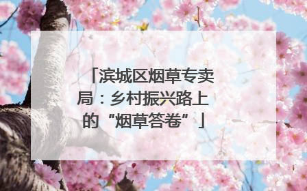滨城区烟草专卖局：乡村振兴路上的“烟草答卷”